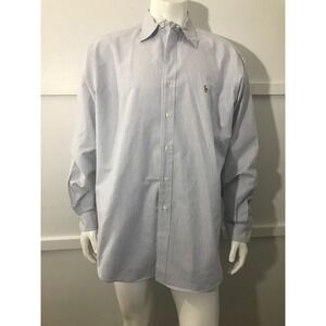 Ralph Lauren Yarmouth Oxford Striped Button Down Shirt Men 16.5-35